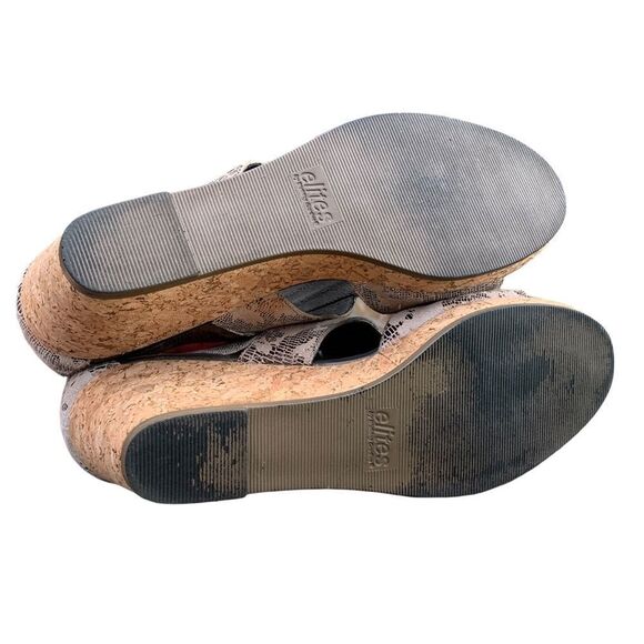 Walking Cradles Elites Cork Wedge Comfort Sandals Heels Metallic Women’s size 9 - Picture 10 of 15